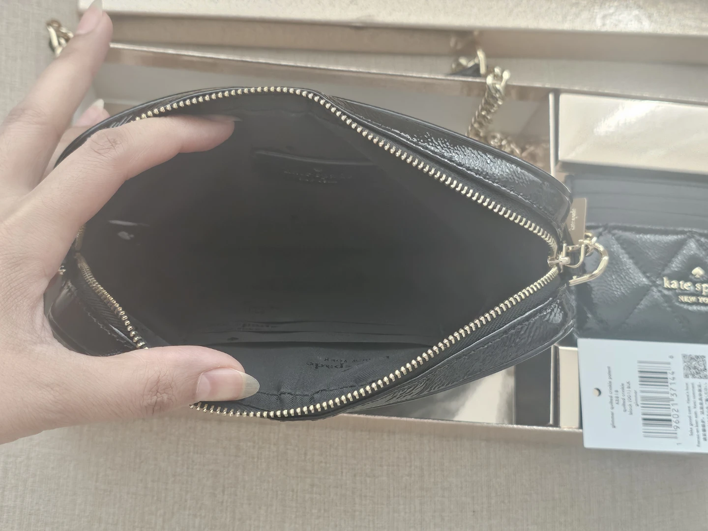BNIB Kate Spade Black Quilted Bag and Cardholder Set - photo 4