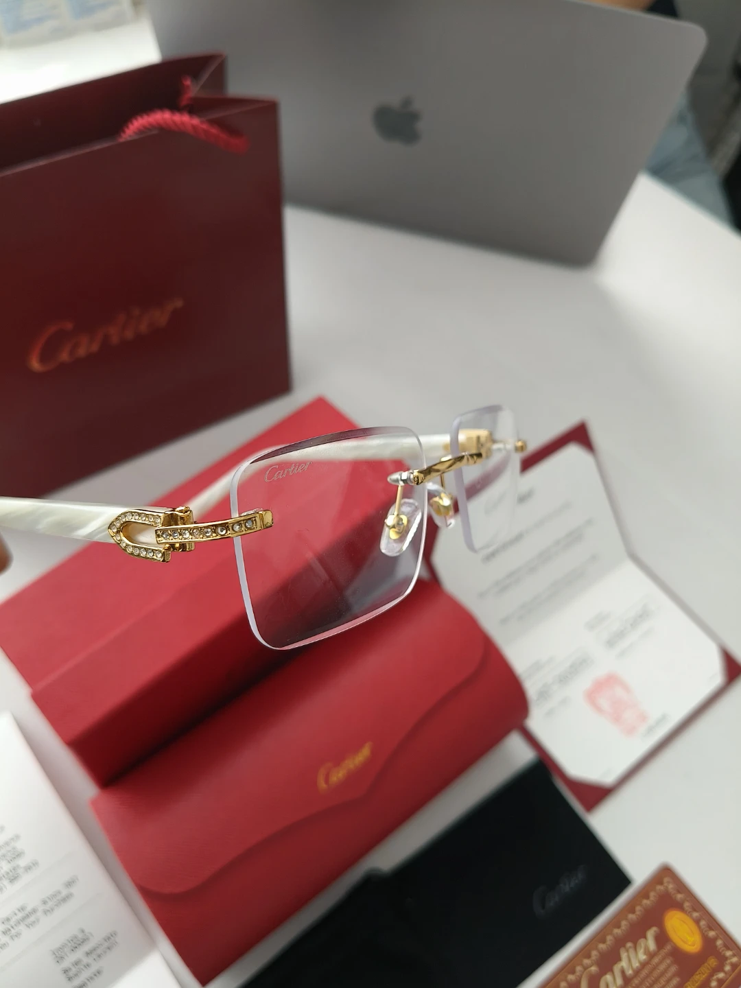 Cartier Rimless Eyeglasses with Gold Detailing - photo 2