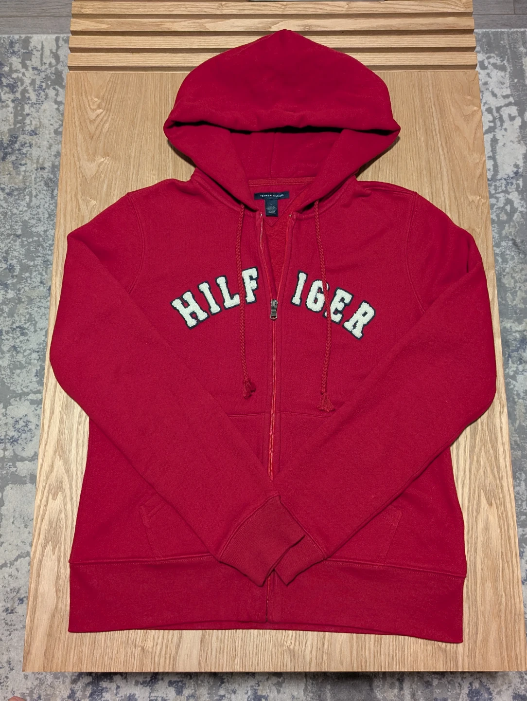 Like NEW: Women's Tommy Hilfiger Red Zip-Up Hoodie