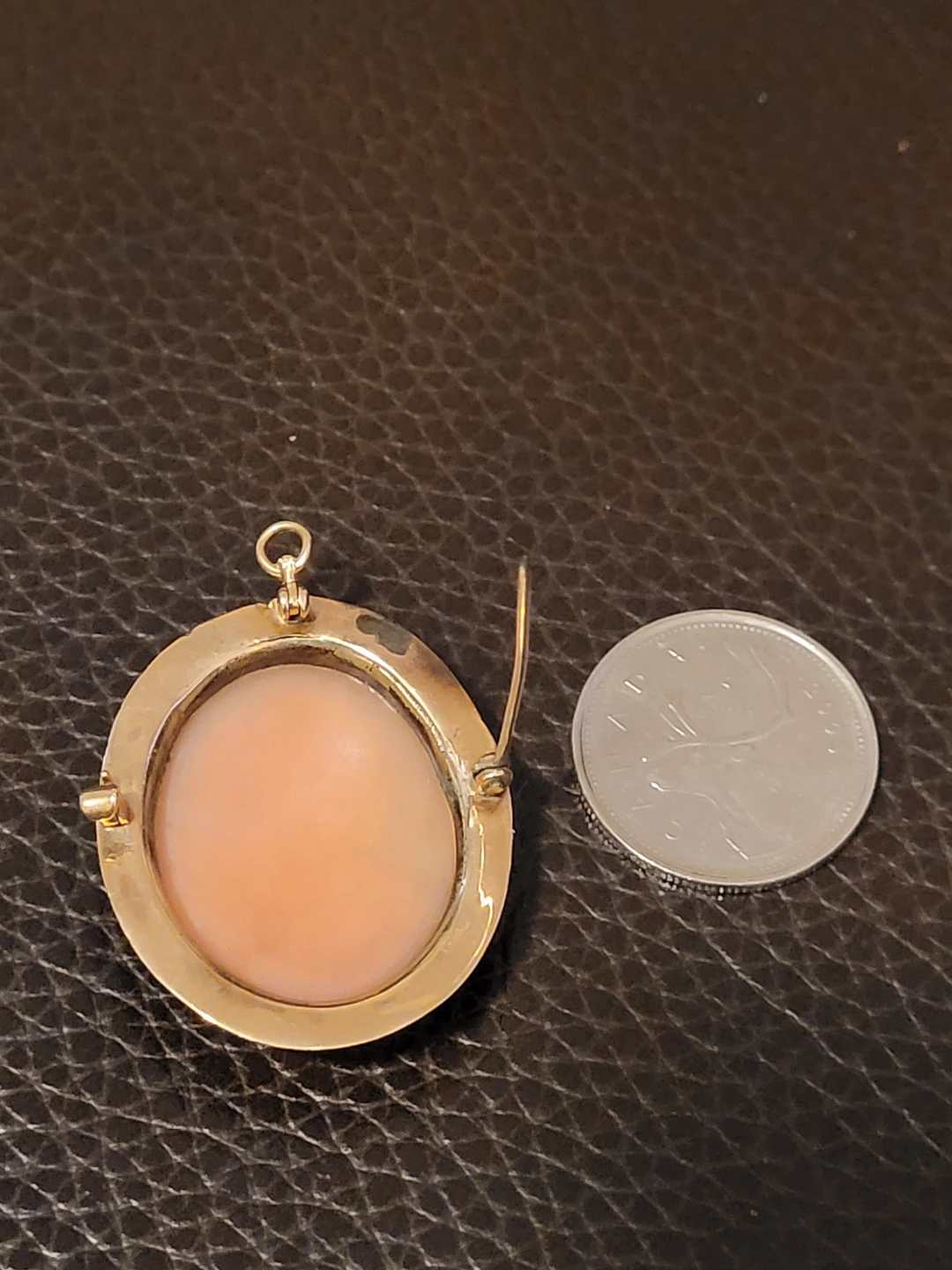 Antique 9K Gold Cameo Pendant / Pin - photo 2