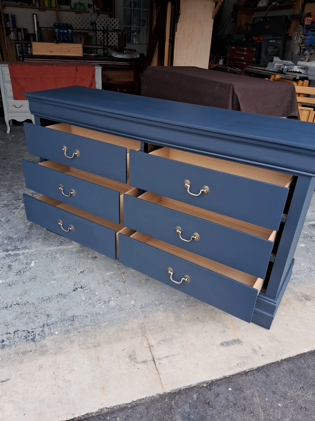 Dark Blue Six-Drawer Dresser - photo 4
