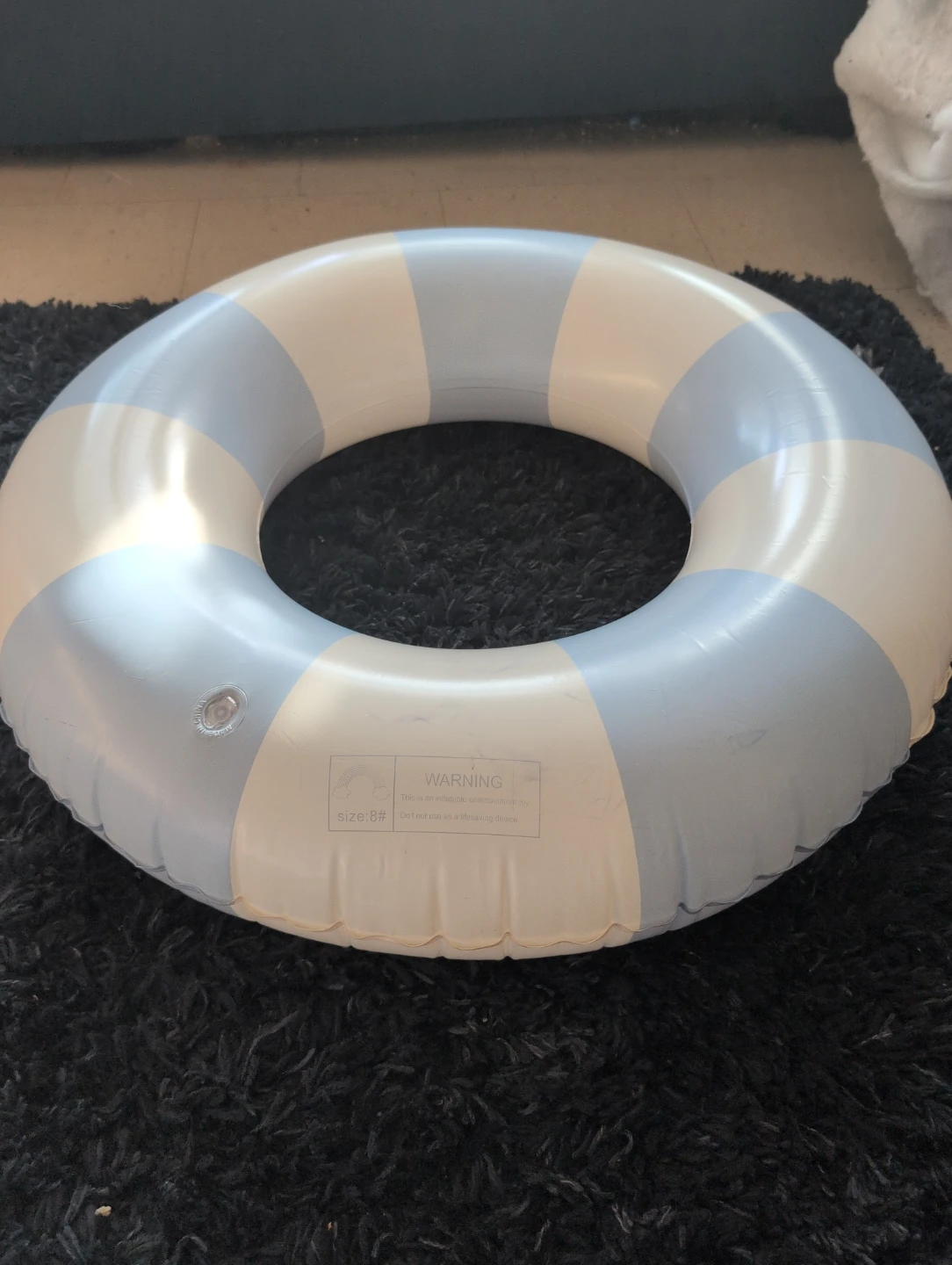 Inflatable Swim Ring - Blue and White, Size 8#