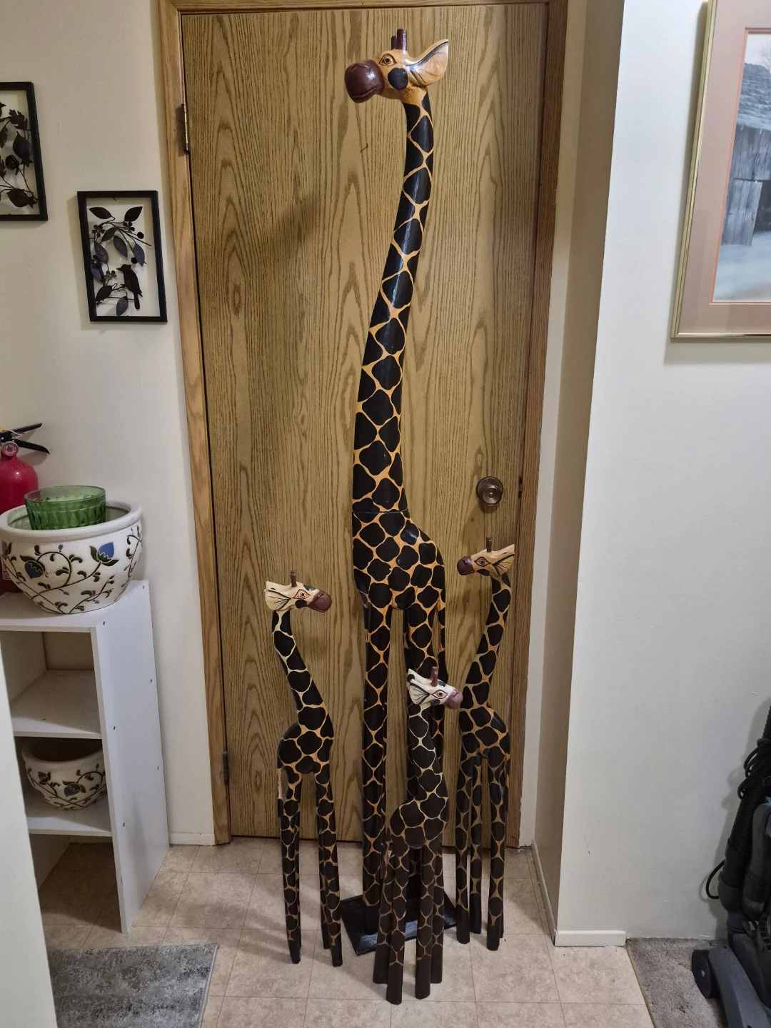 Wooden Giraffe Figurines - Set of 4