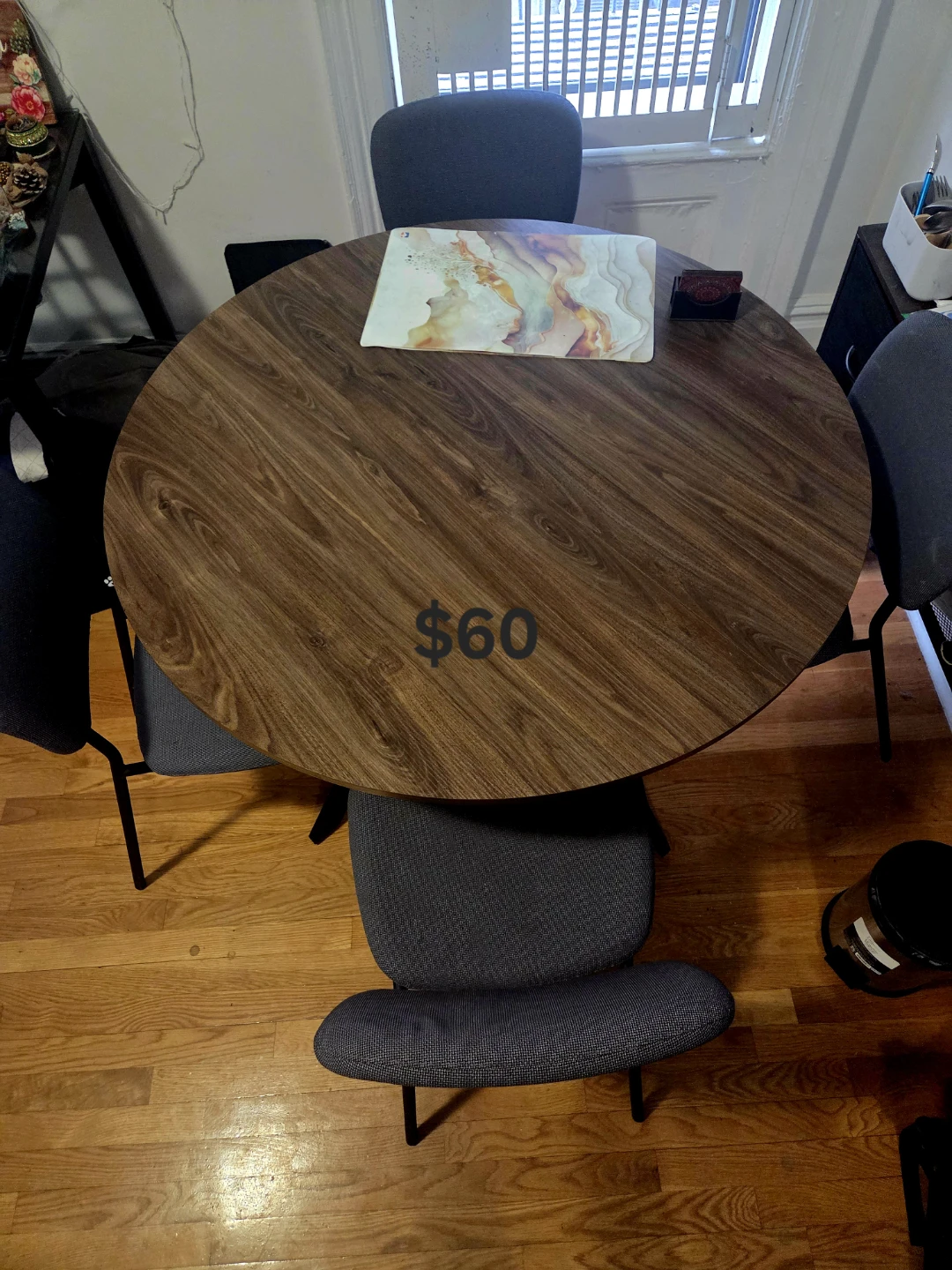 Round Dining Table with Shelf - photo 2
