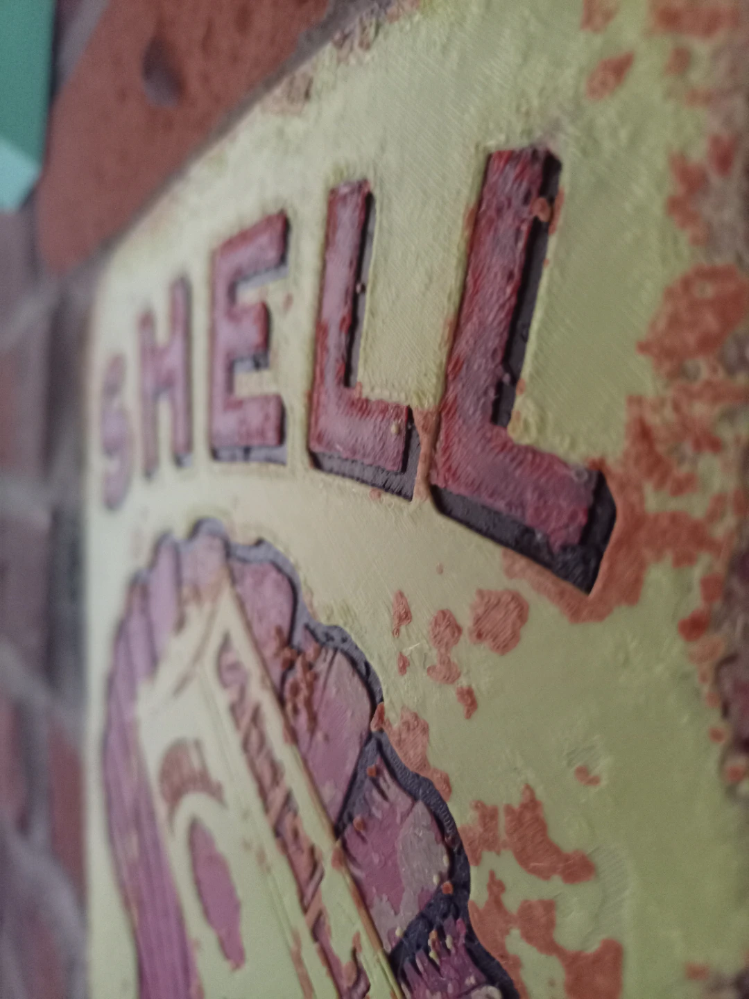 ⛽ Vintage Style Shell Motor Oil Metal-Look Wall Plaque / Sign - photo 3