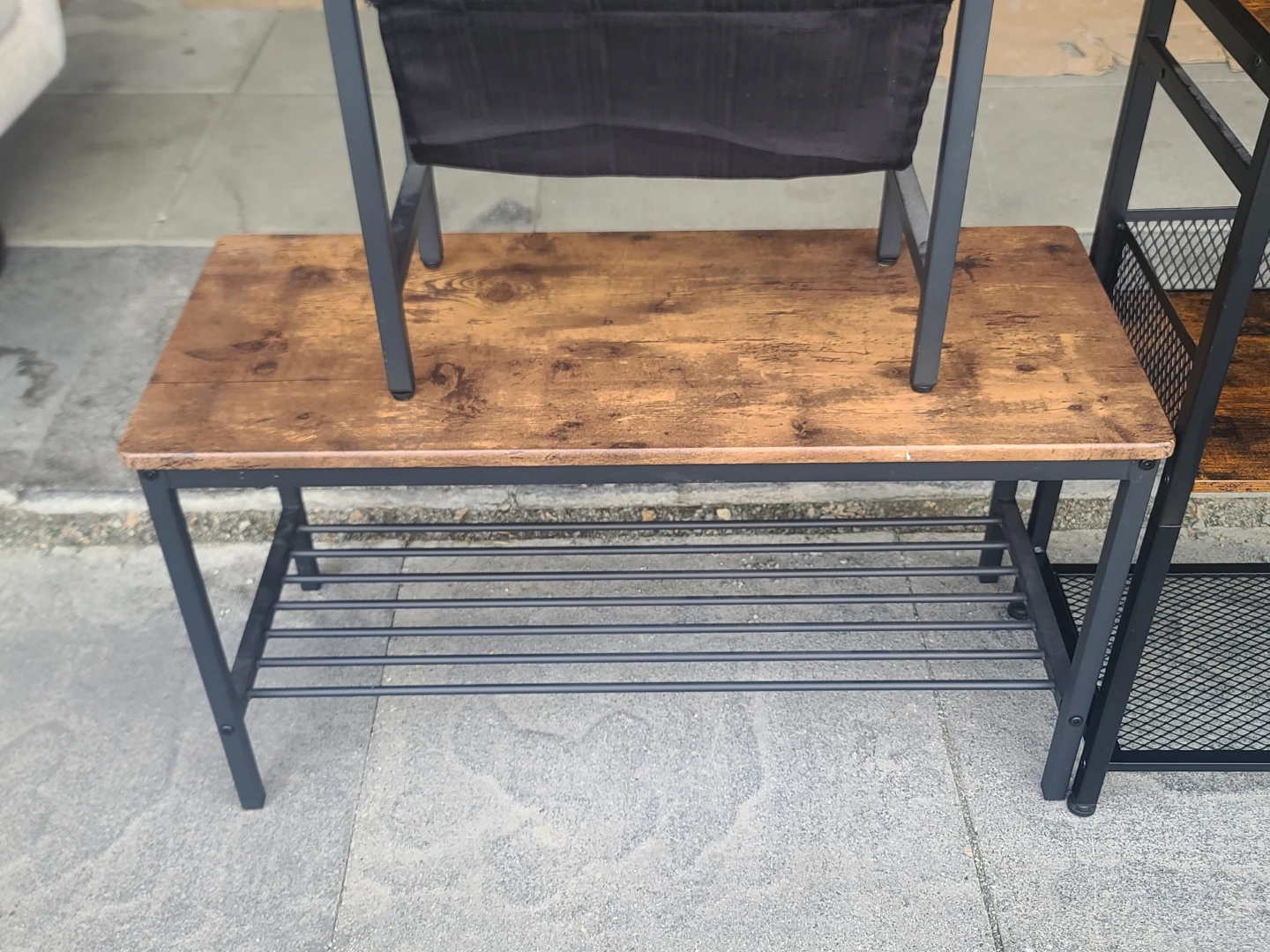 Industrial Style Hallway Table with Shoe Rack - photo 3
