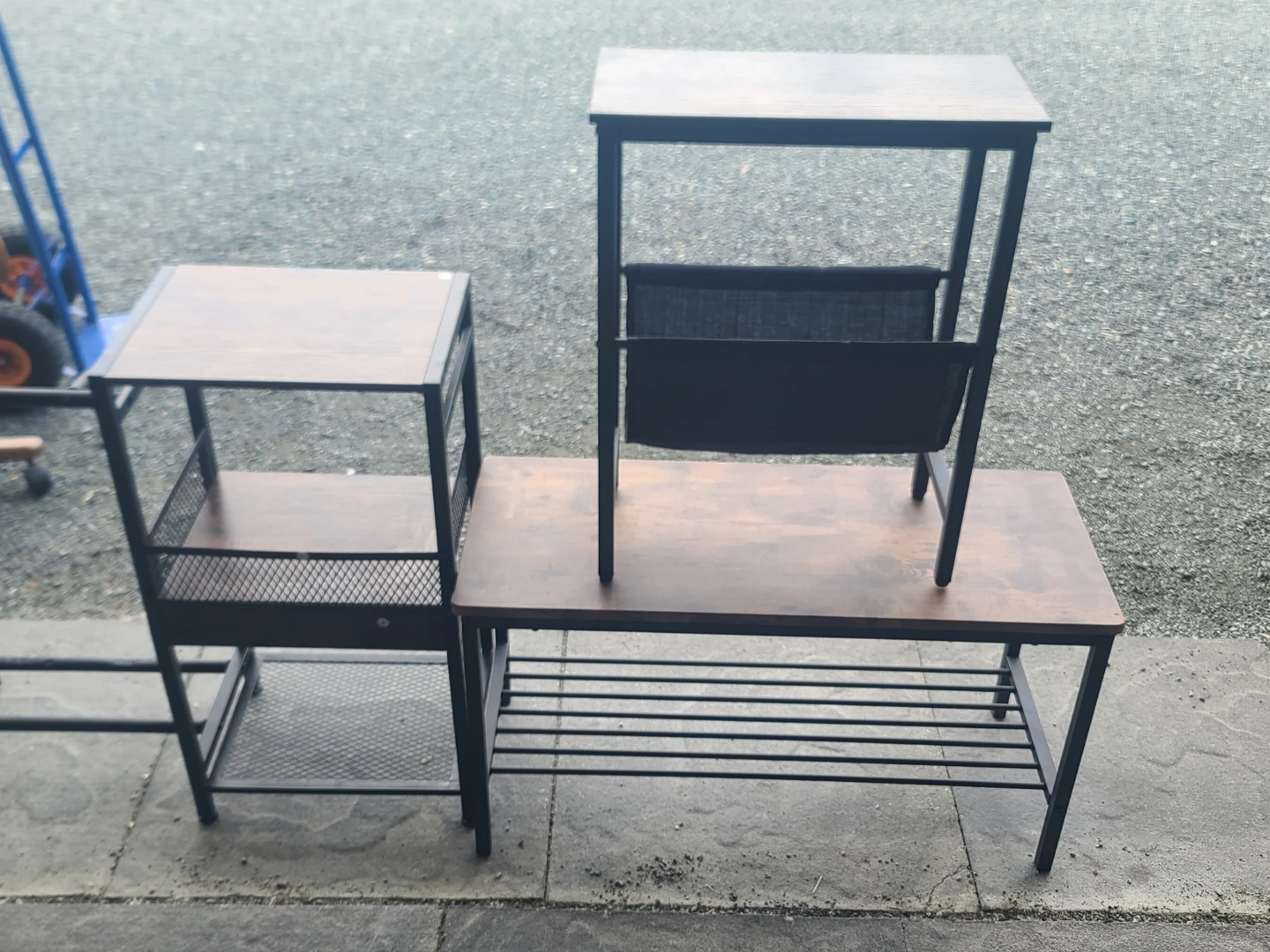 Industrial Style Hallway Table with Shoe Rack - photo 4