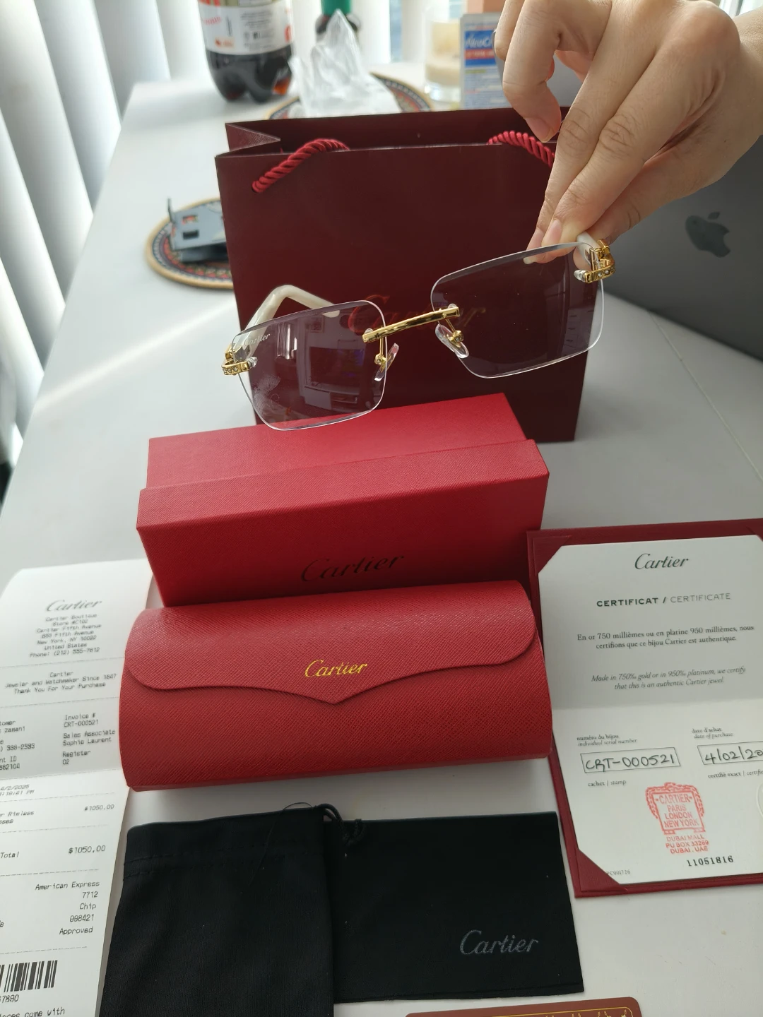 Cartier Rimless Eyeglasses with Gold Detailing - photo 3