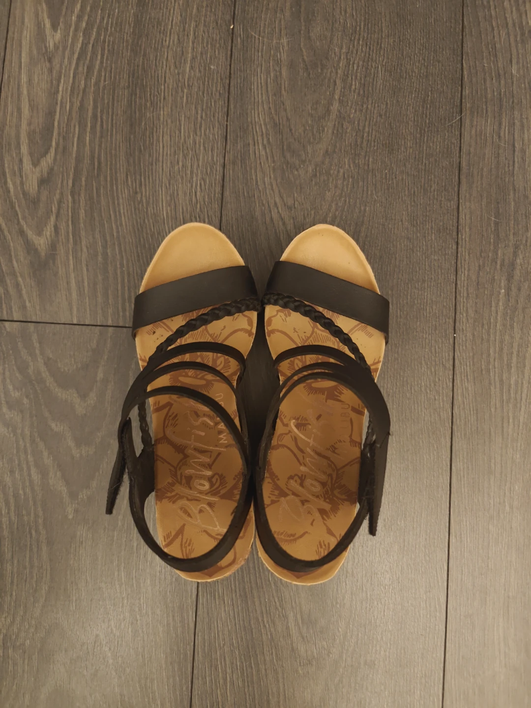 Black Wedge Sandals
