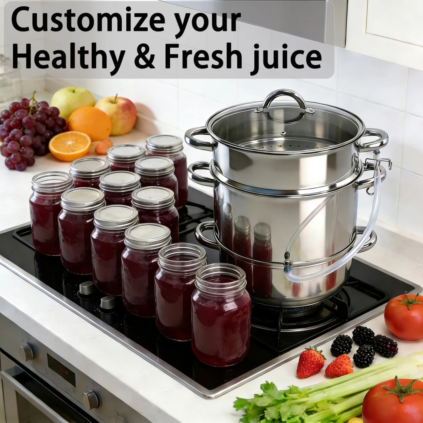 Stainless Steel 9.3-Quart Juice Steamer Pot - photo 5