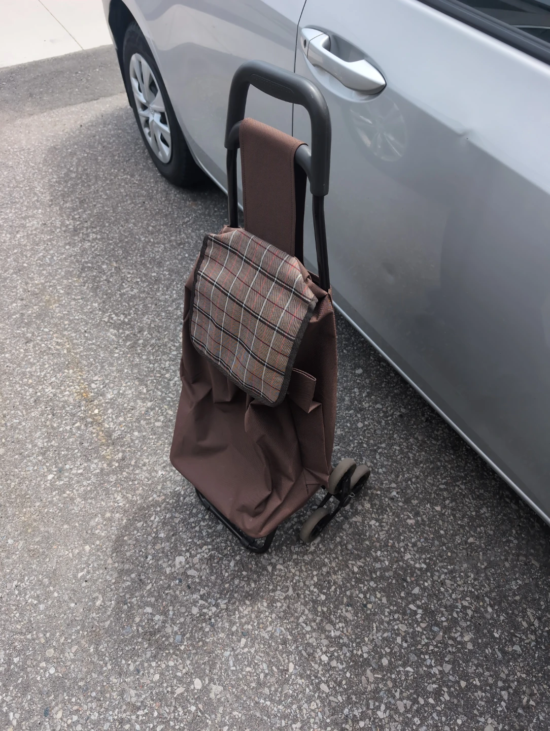 Brown Shopping Trolley with Wheels