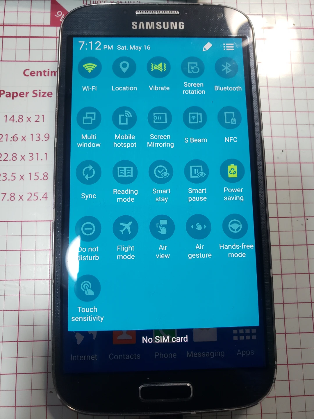 Samsung galaxy S4 smartphone.