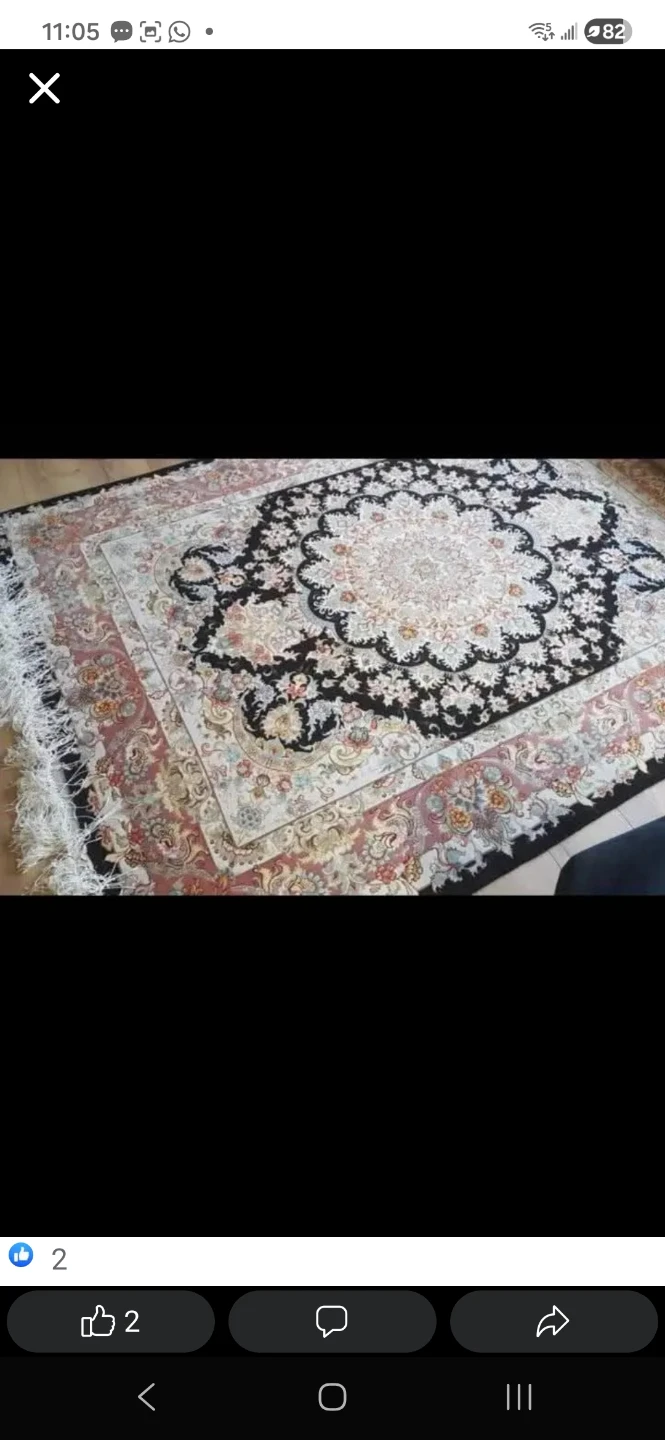 Persian Rug ،Hand Made with silk flowers