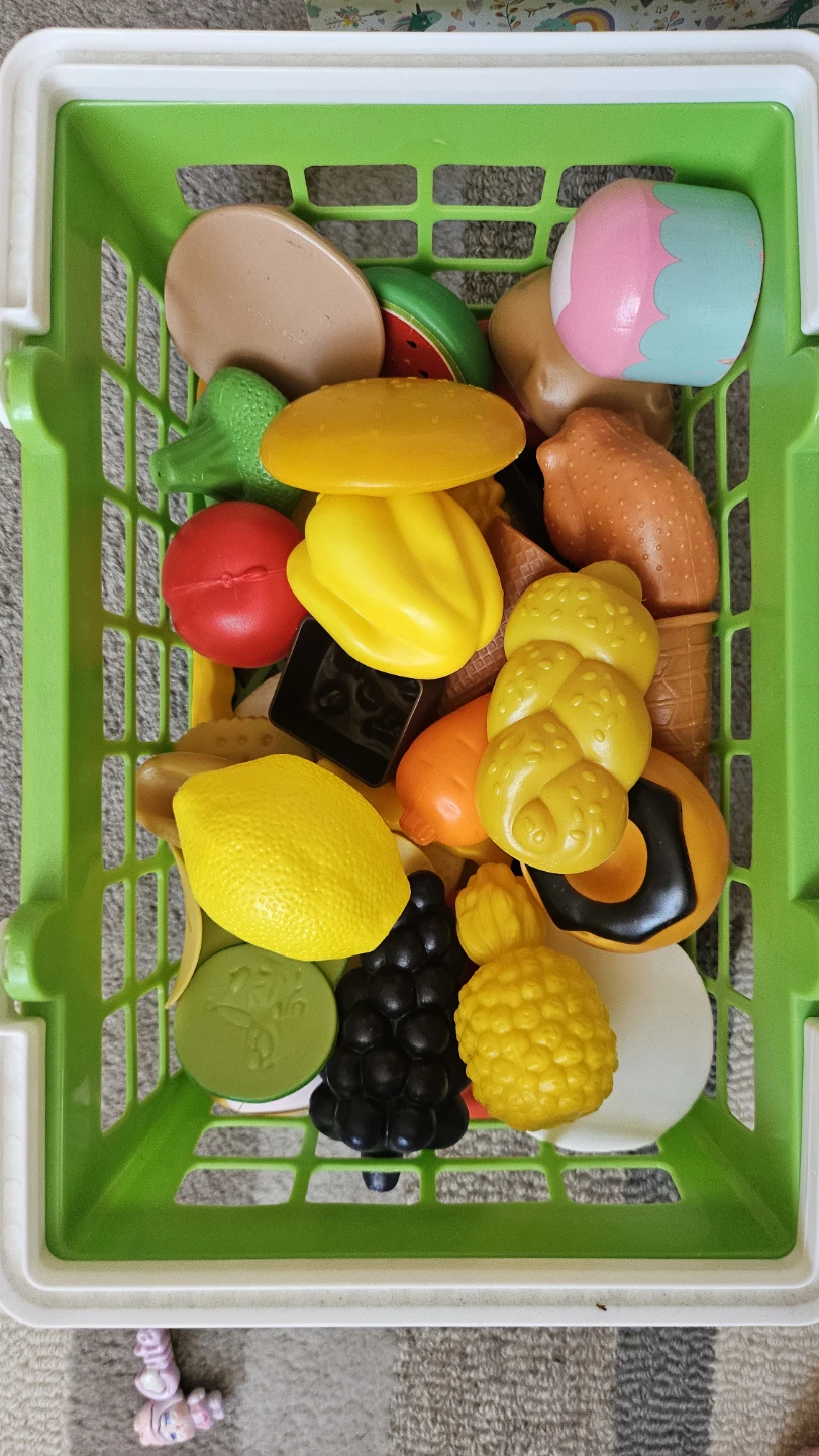Toy Food Basket with Assorted Play Food Items