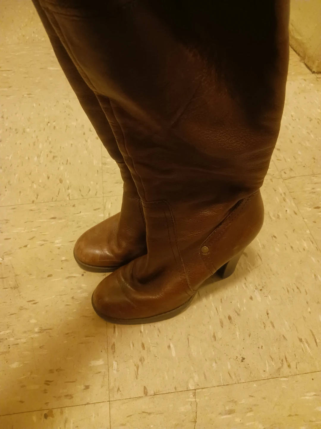 Nine west Brown Leather Knee-High Boots
