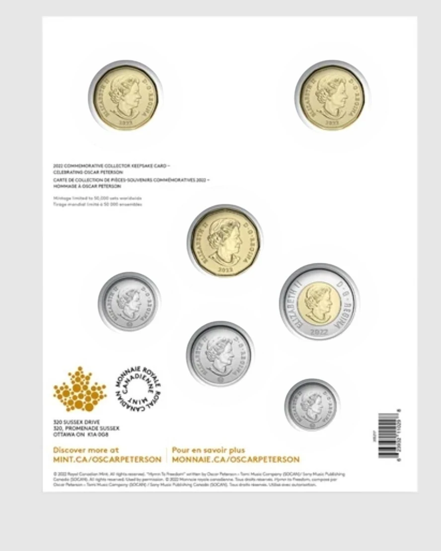 2022 Royal Canadian Mint Oscar Peterson Commemorative Coin Set - photo 4