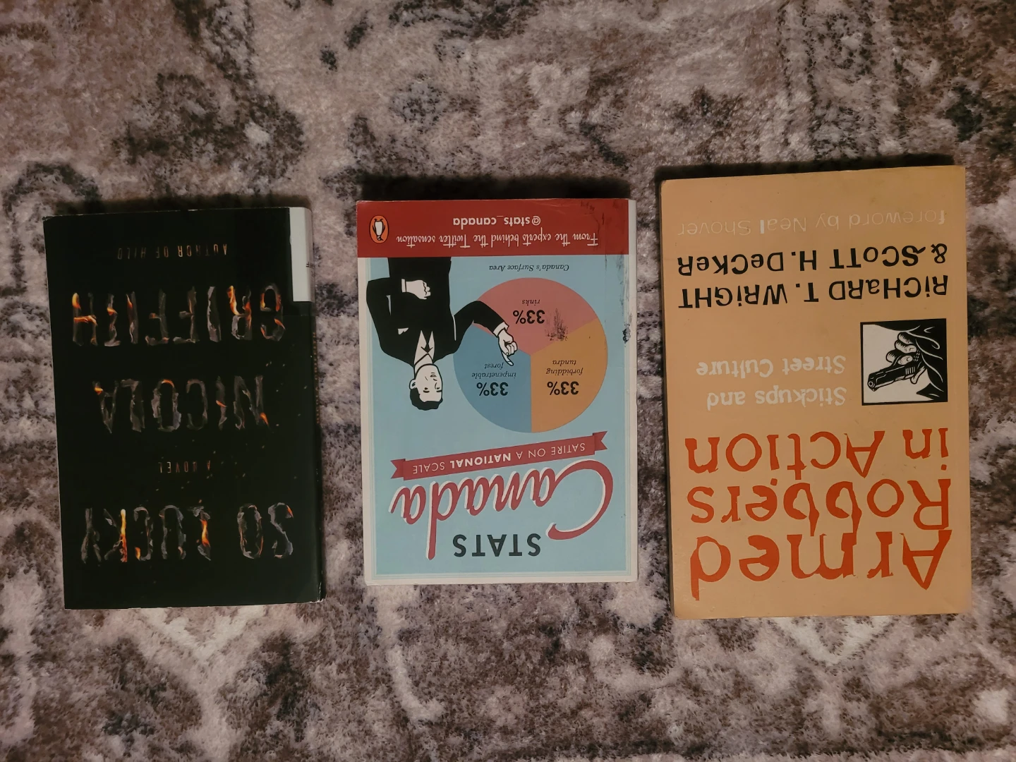 Lot of 3 Books: So Lucky, Stats Canada, Armed Robbers in Action