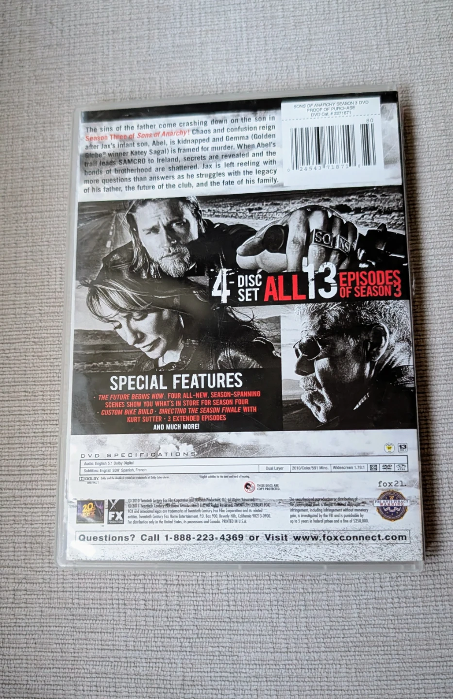 Sons of Anarchy Season 3 DVD Set - photo 2