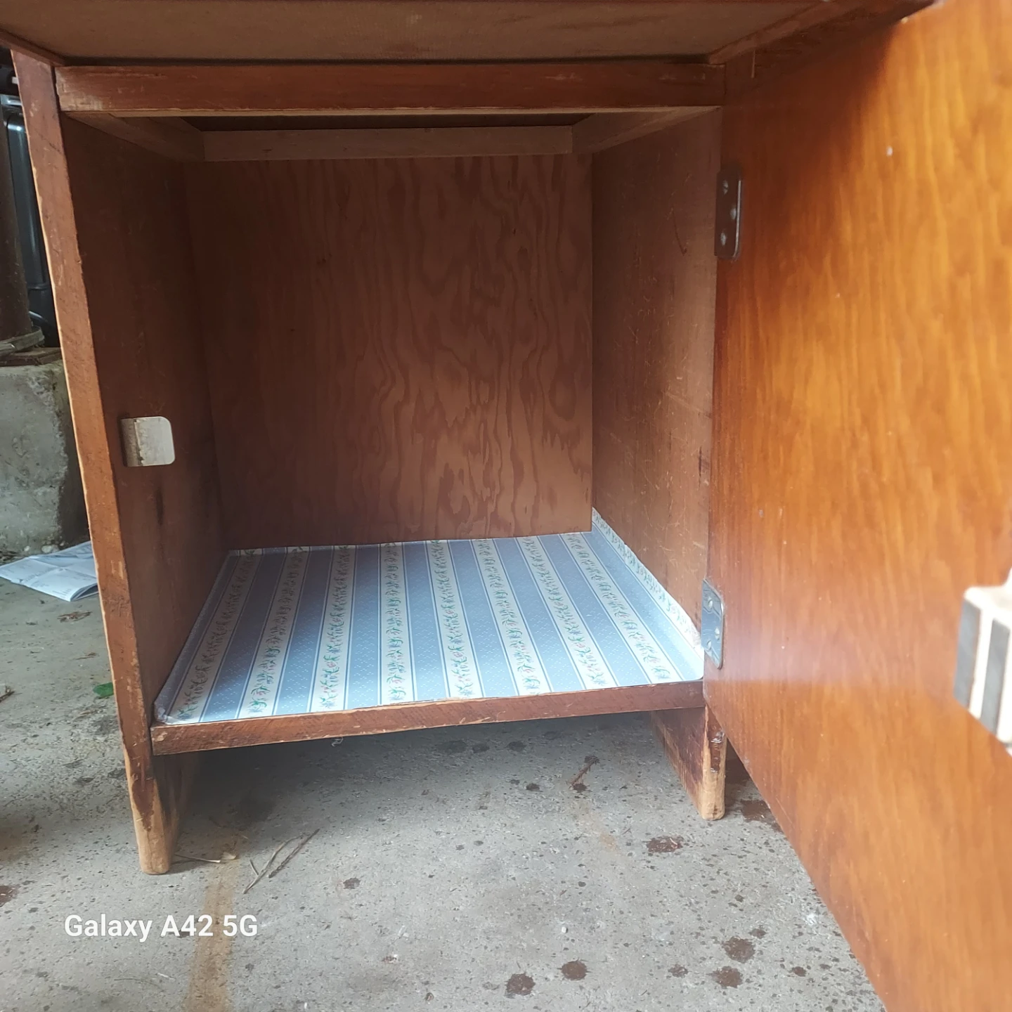 Vintage Wooden Nightstand with 2 Drawers and Cabinet - photo 3