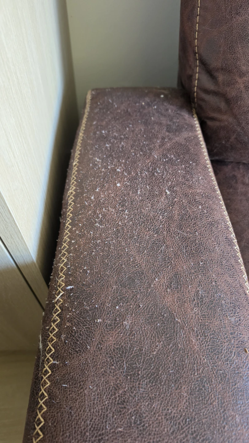 Brown Faux Leather Reclining Sofa - photo 2