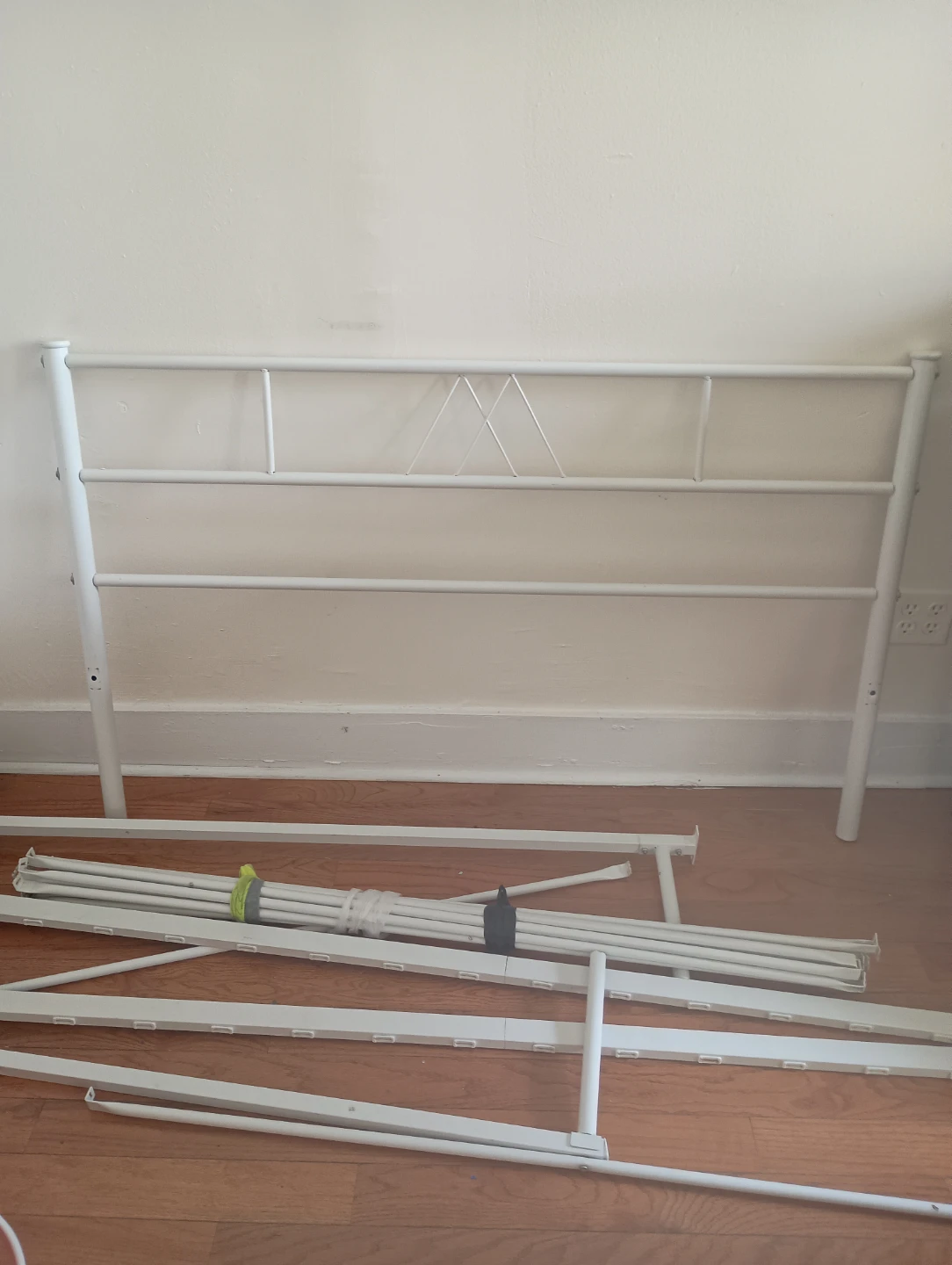 FULL(Double) Metal Platform Bed Frame with Headboard - White - photo 2