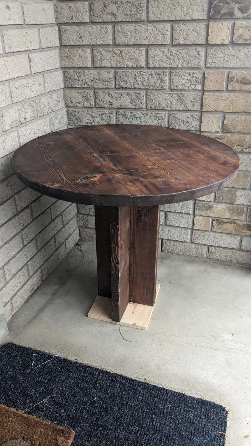 Round Wooden Pedestal Dining Table