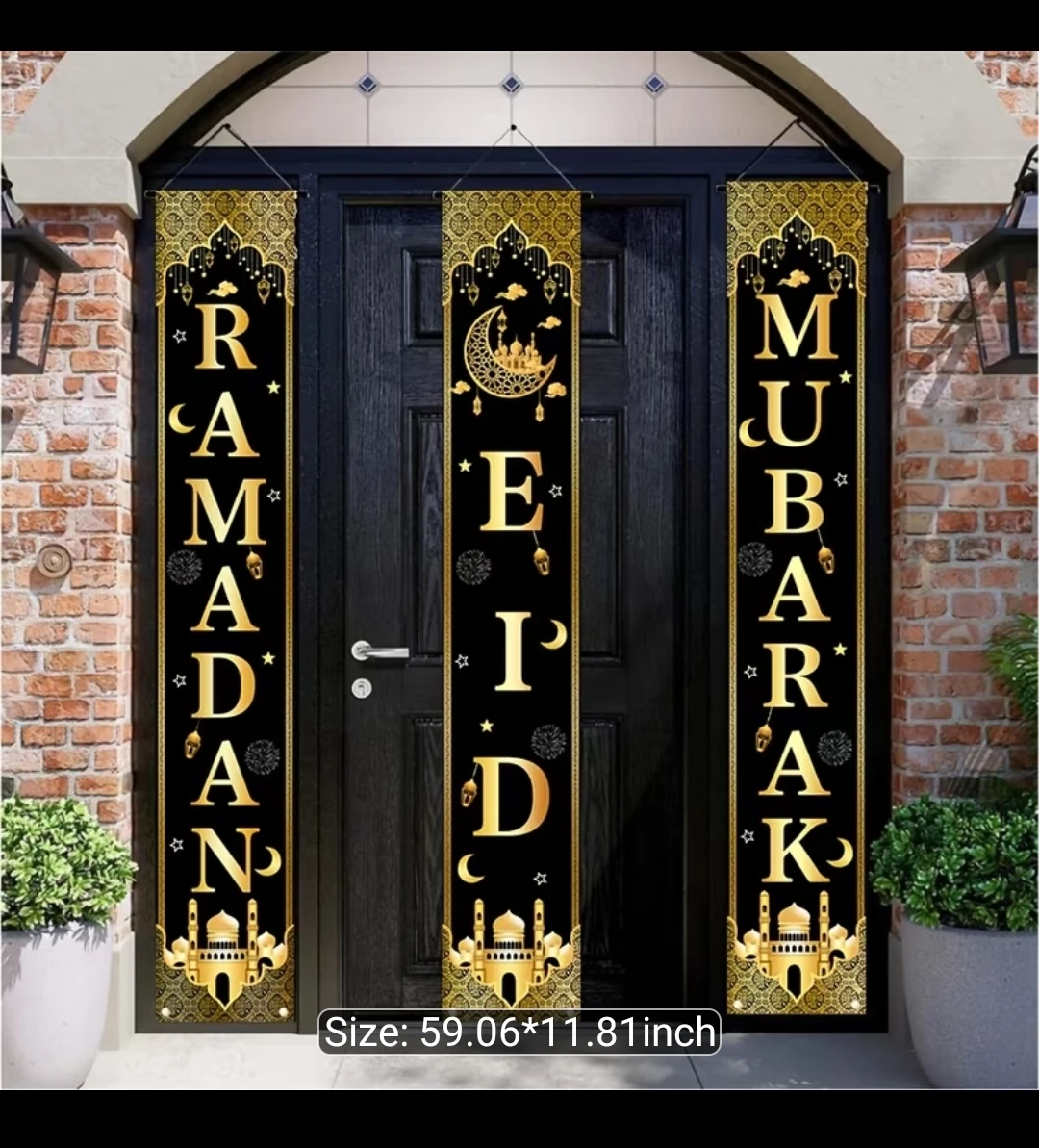 Ramadan Mubarak Eid Mubarak Door Banners