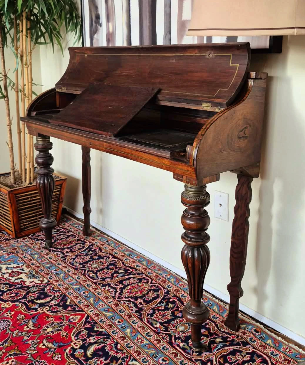 Antique London Black Walnut Secretary Desk By Charles Smith - photo 2