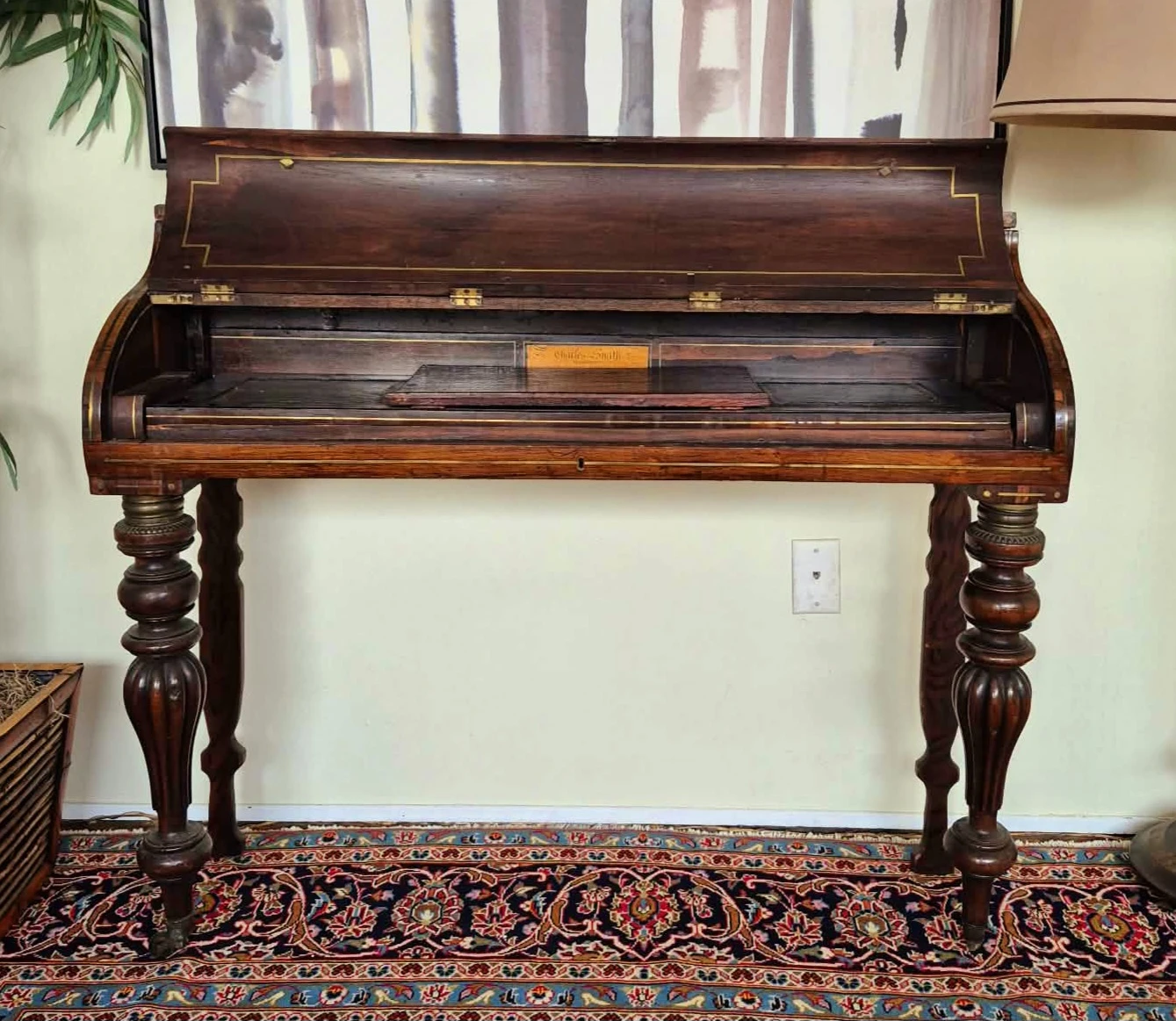 Antique London Black Walnut Secretary Desk By Charles Smith - photo 4