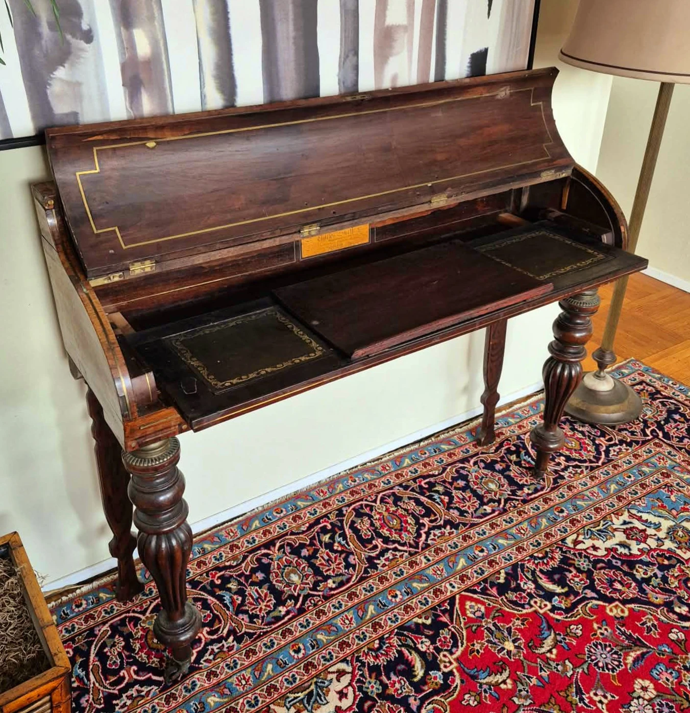 Antique London Black Walnut Secretary Desk By Charles Smith - photo 5