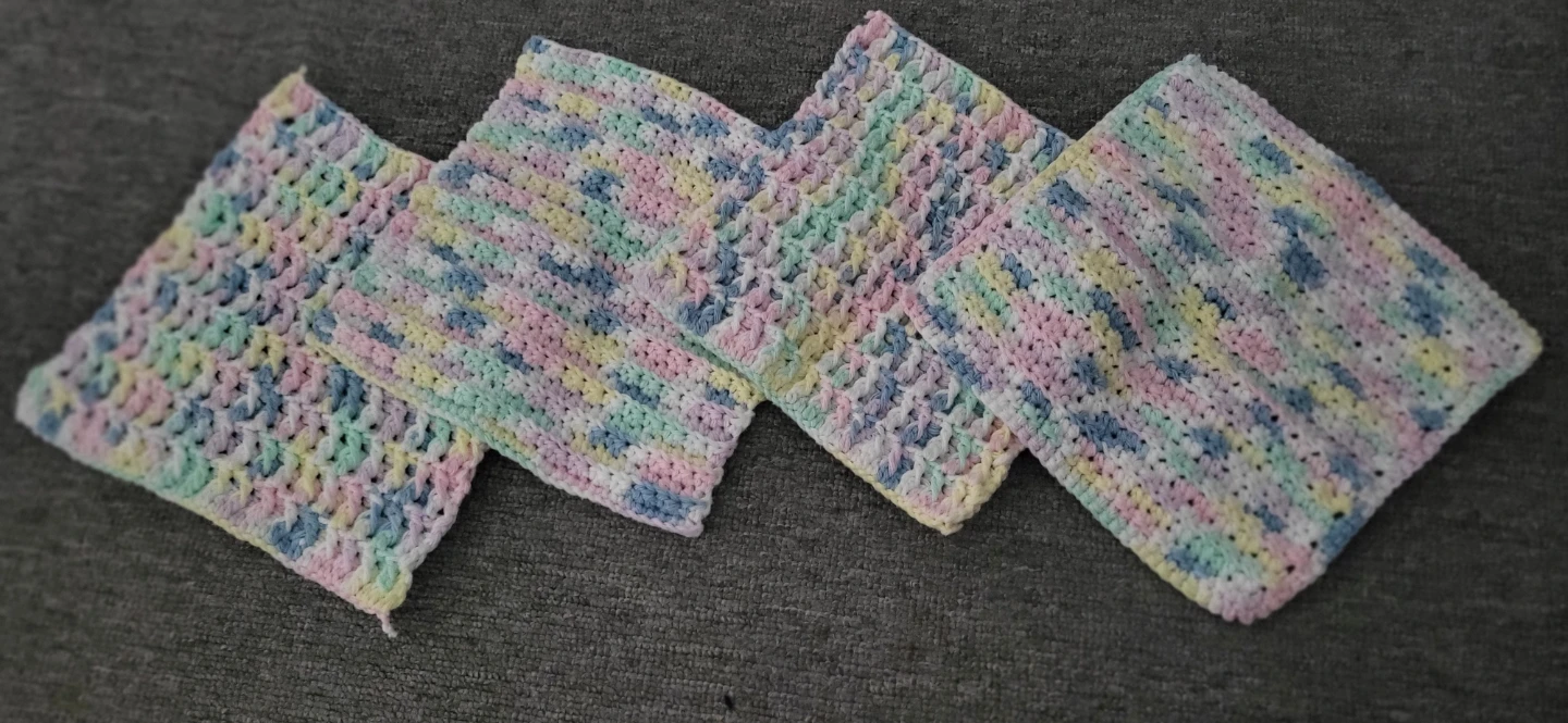 Set of 4 Crochet Dishcloths/Washcloths
