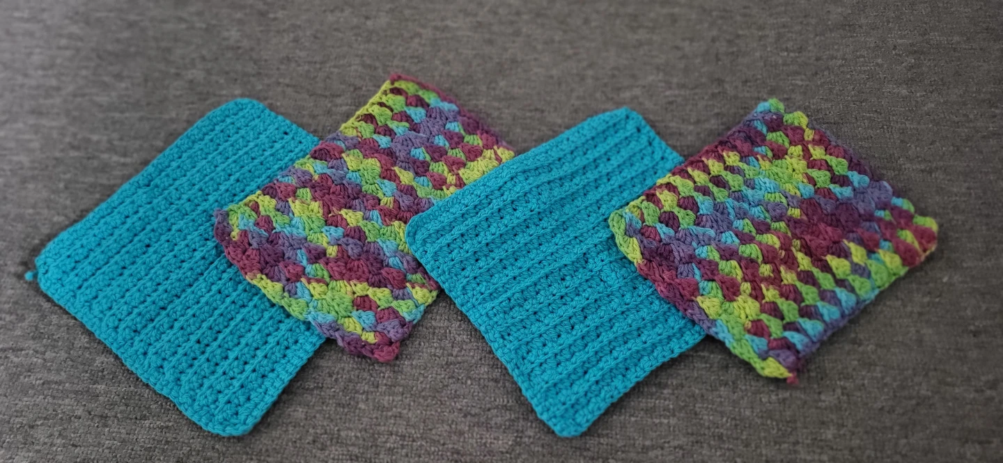 Set of 4 Crochet Dishcloths/Washcloths - photo 4