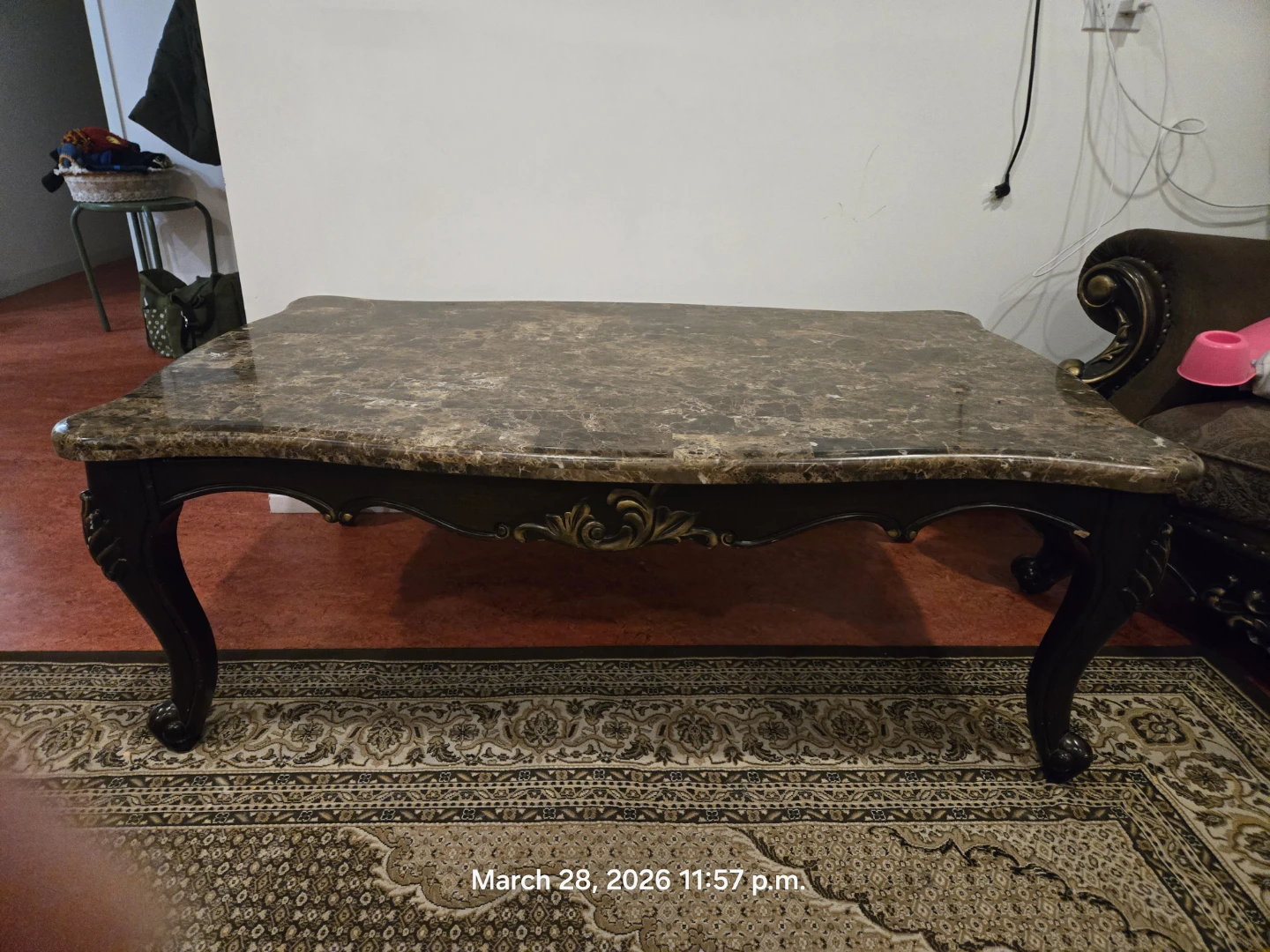 Marble top coffee table and end tables