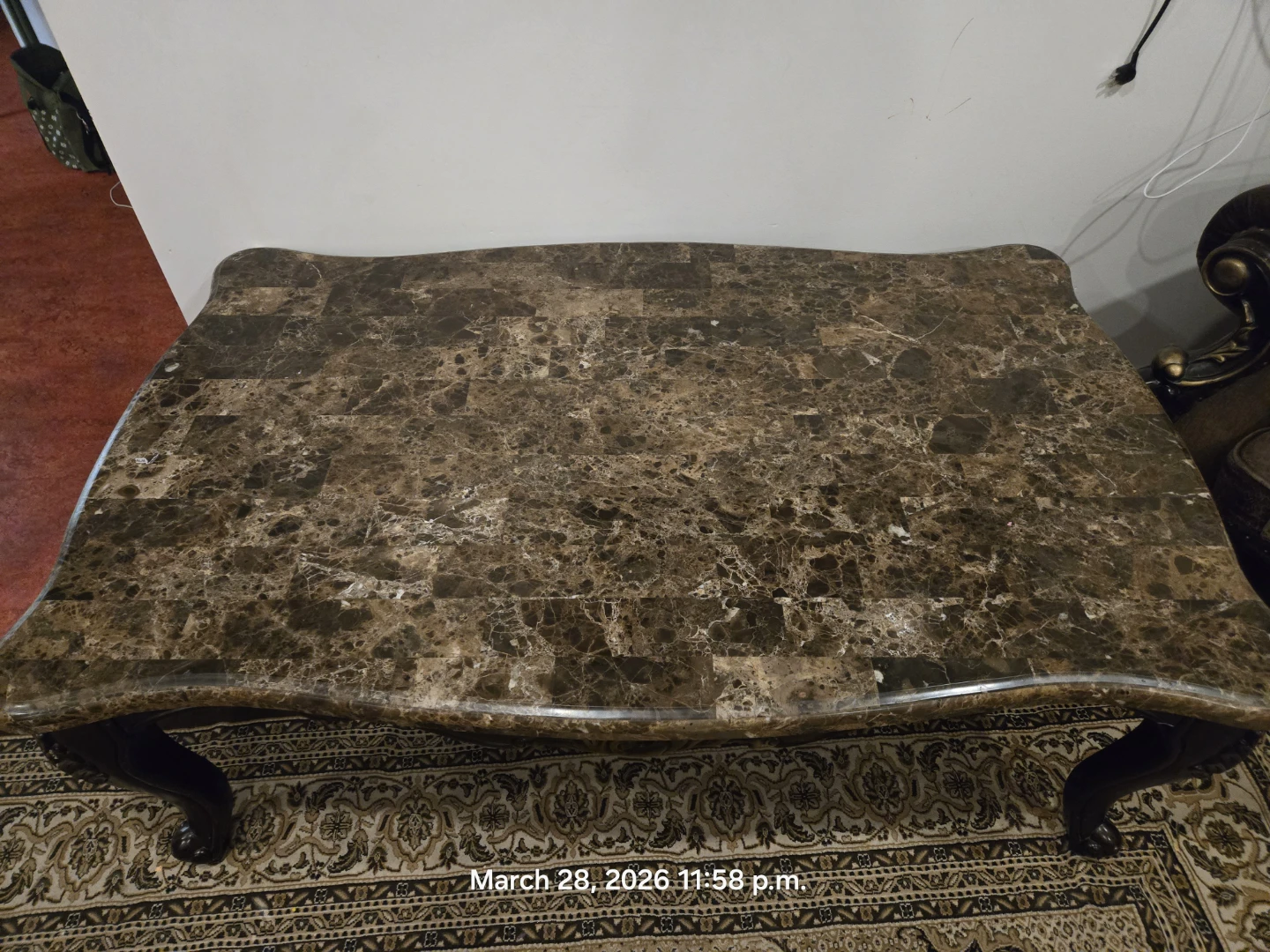 Marble top coffee table and end tables - photo 2