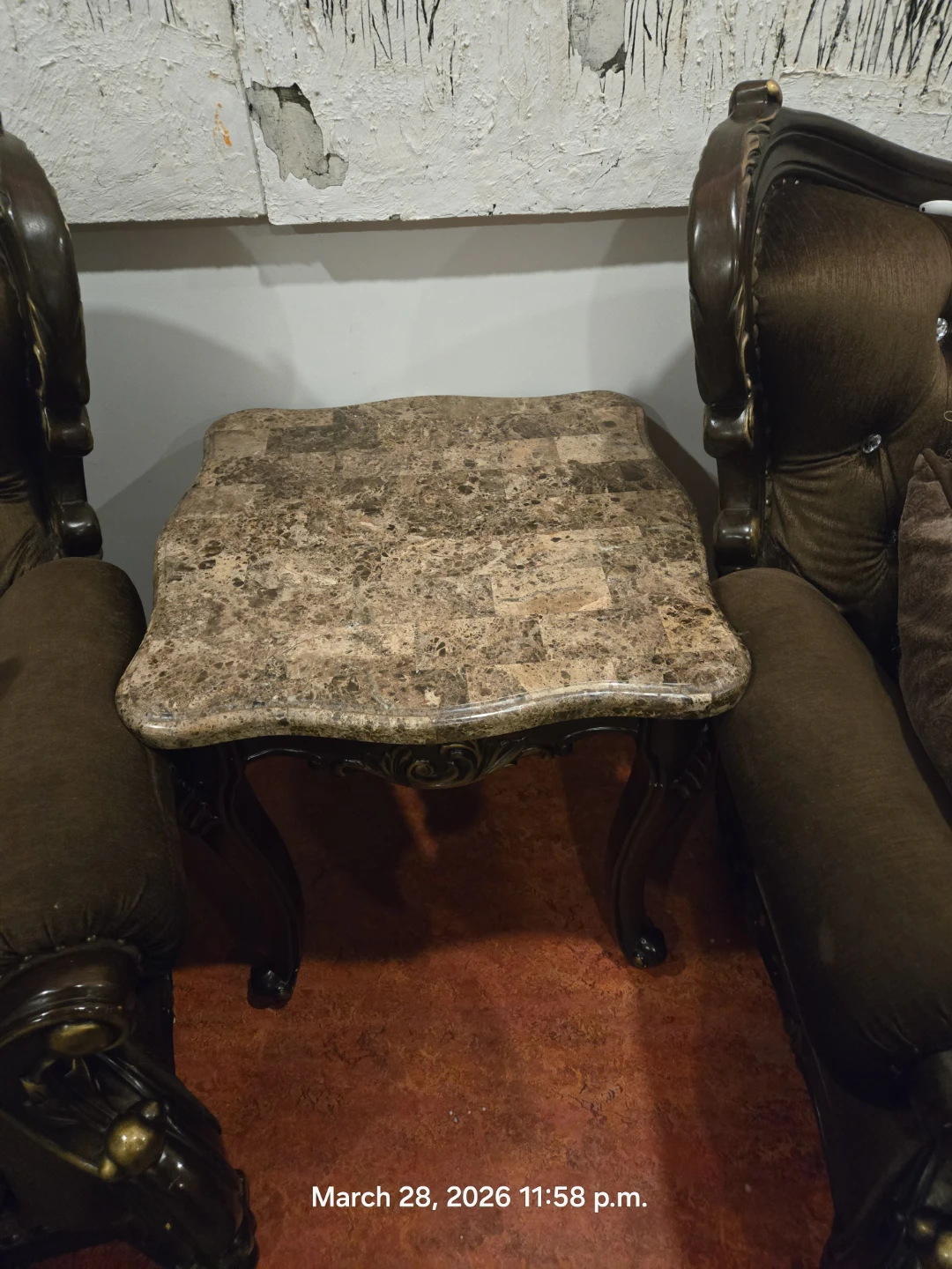 Marble top coffee table and end tables - photo 3