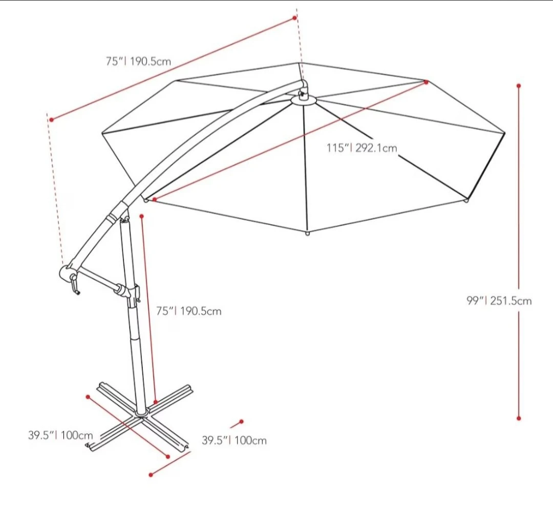 Black Cantilever Patio Umbrella - photo 2