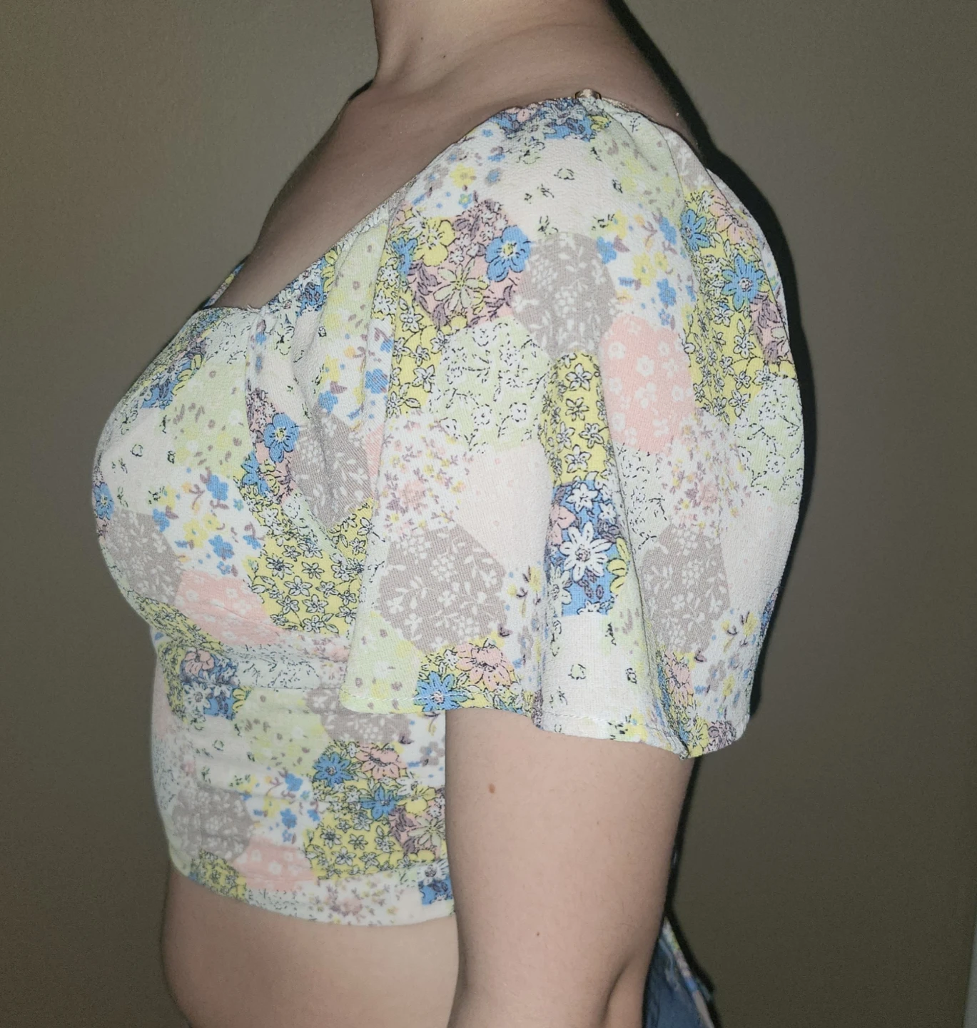 Floral Patchwork Square Neck Crop Top - photo 3