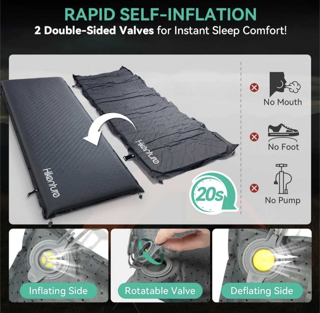 HIKENTURE Ultra-Thick Self-Inflating Sleeping Pad 10cm - photo 3