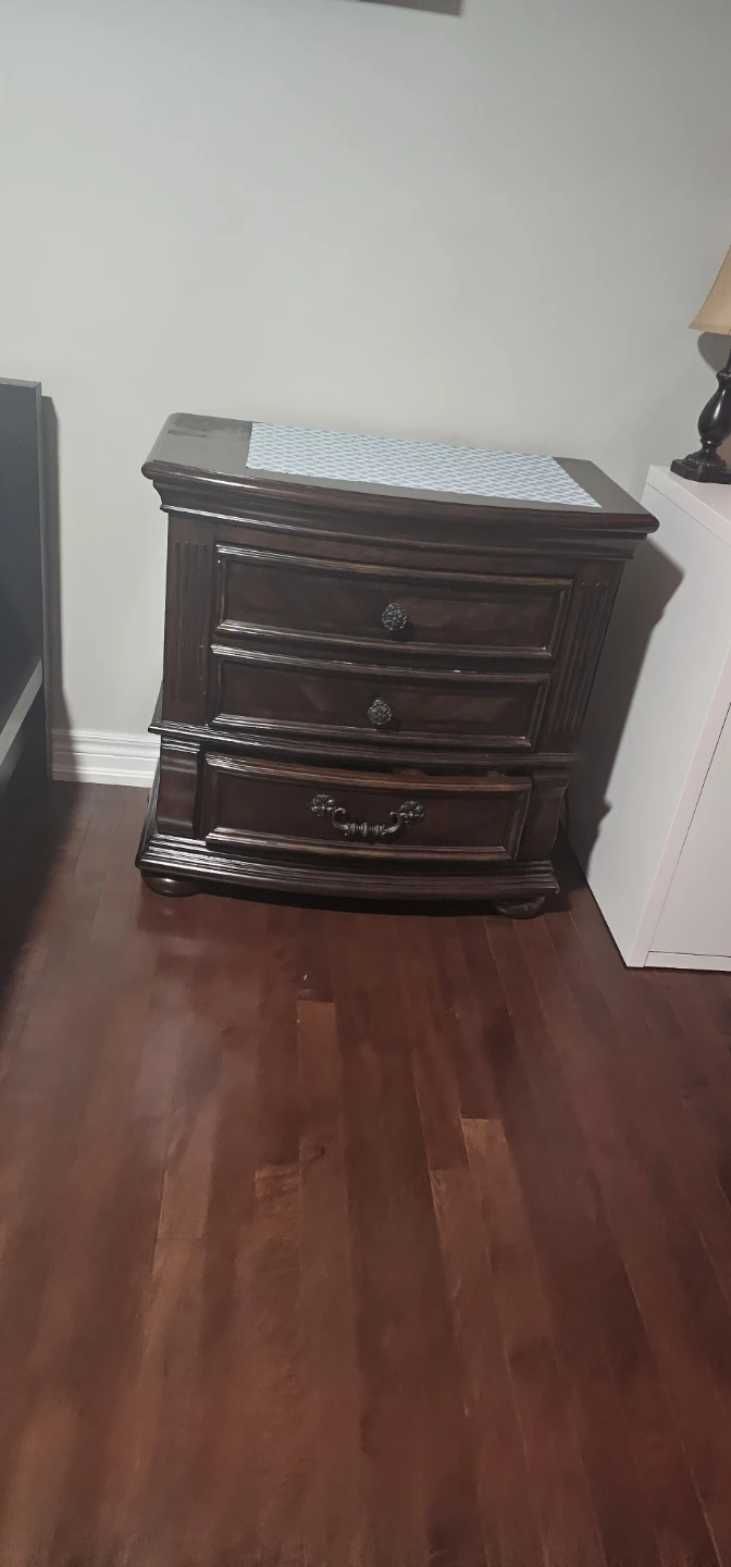 2 Dark Wood Nightstand and chest - photo 2