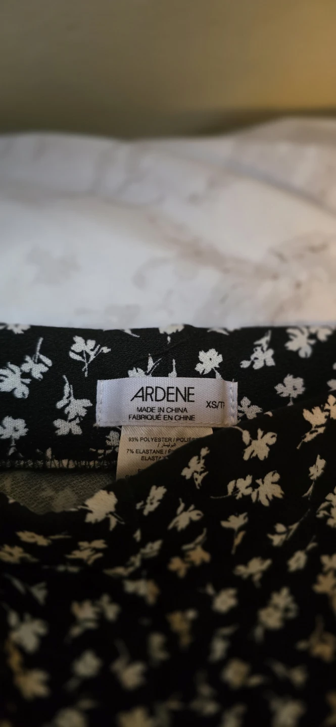 Ardene Black Floral Wide Leg Pants XS/TP - photo 2