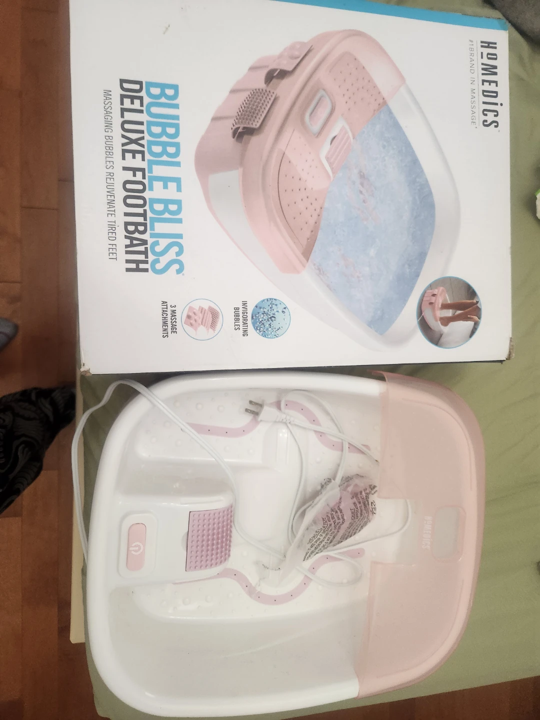 HoMedics Bubble Bliss Deluxe Footbath - Pink
