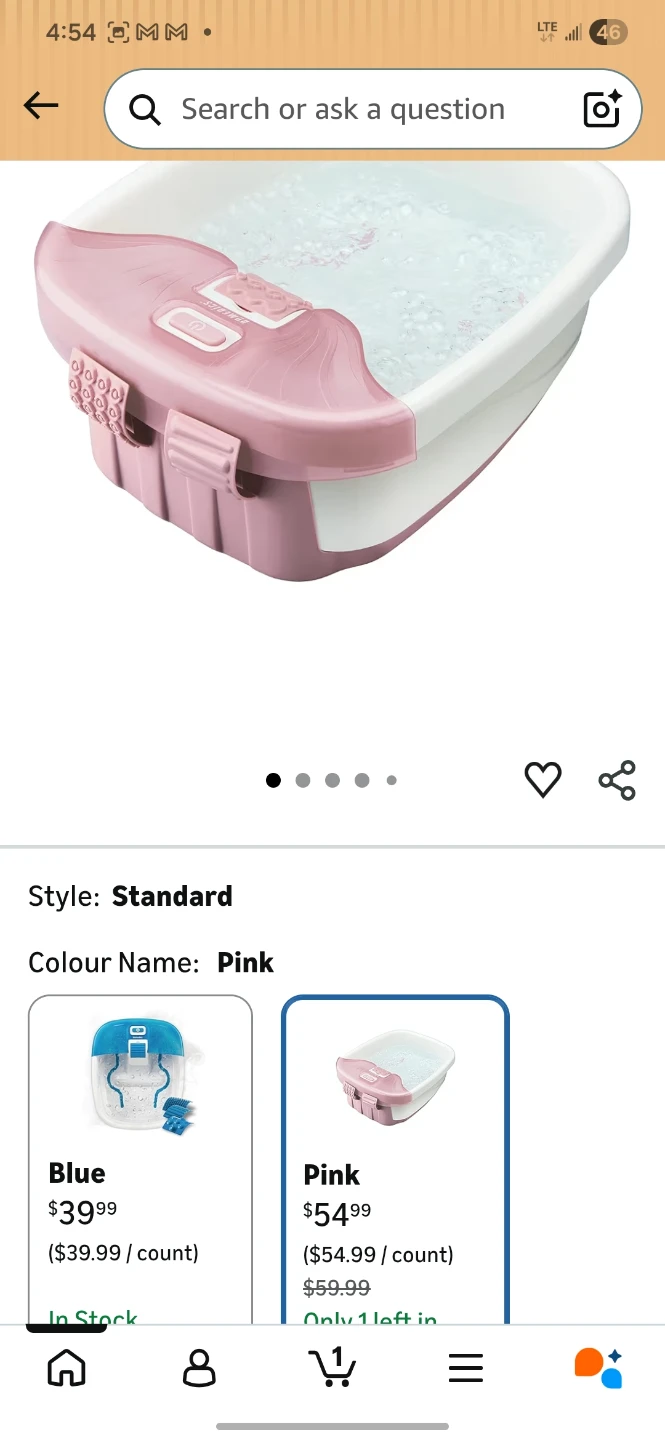 HoMedics Bubble Bliss Deluxe Footbath - Pink - photo 2