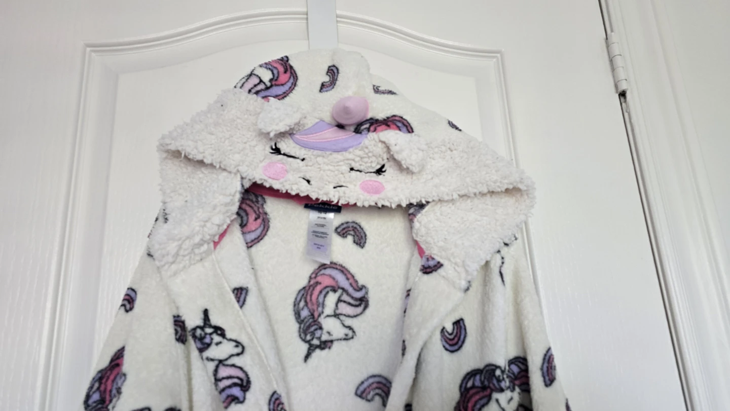 Kids Pekkle Unicorn fleece Hooded Robe 10-12y - photo 2