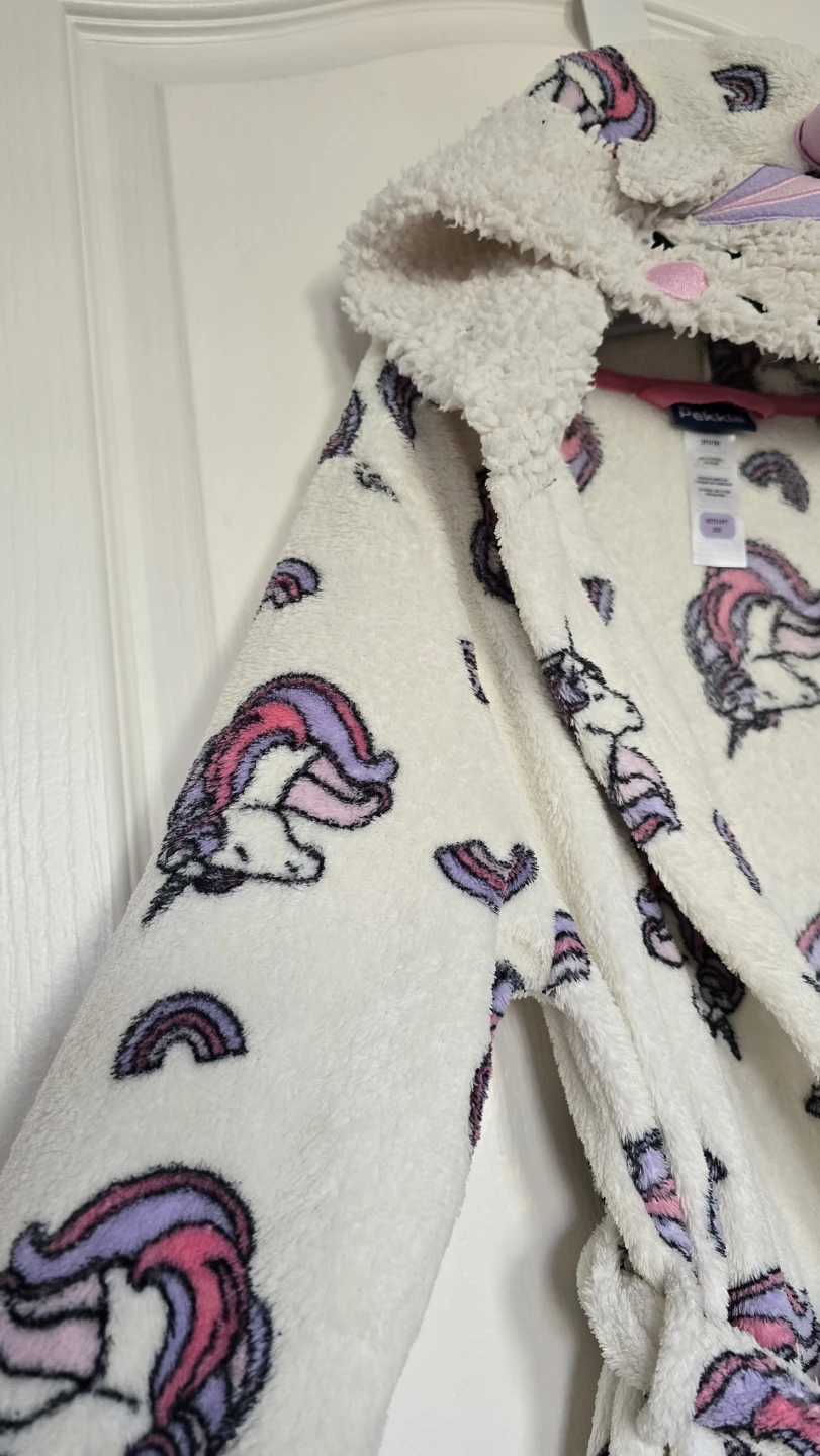 Kids Pekkle Unicorn fleece Hooded Robe 10-12y - photo 4
