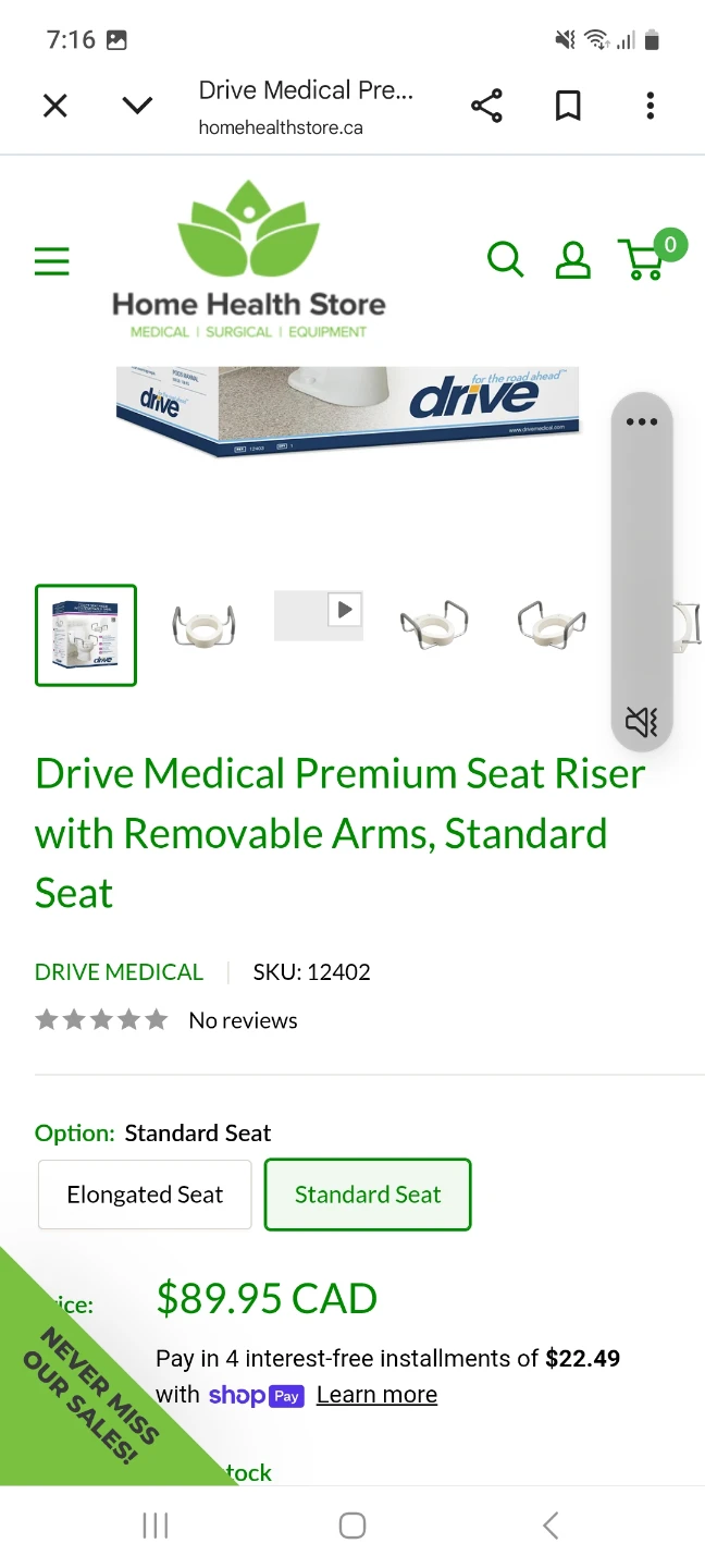 Drive DeVilbiss Healthcare Toilet Seat Riser with Removable Arms