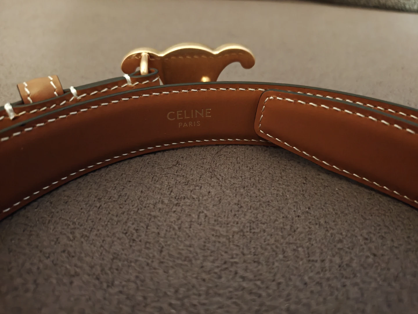 Celine Triomphe Belt Medium Brown - photo 4