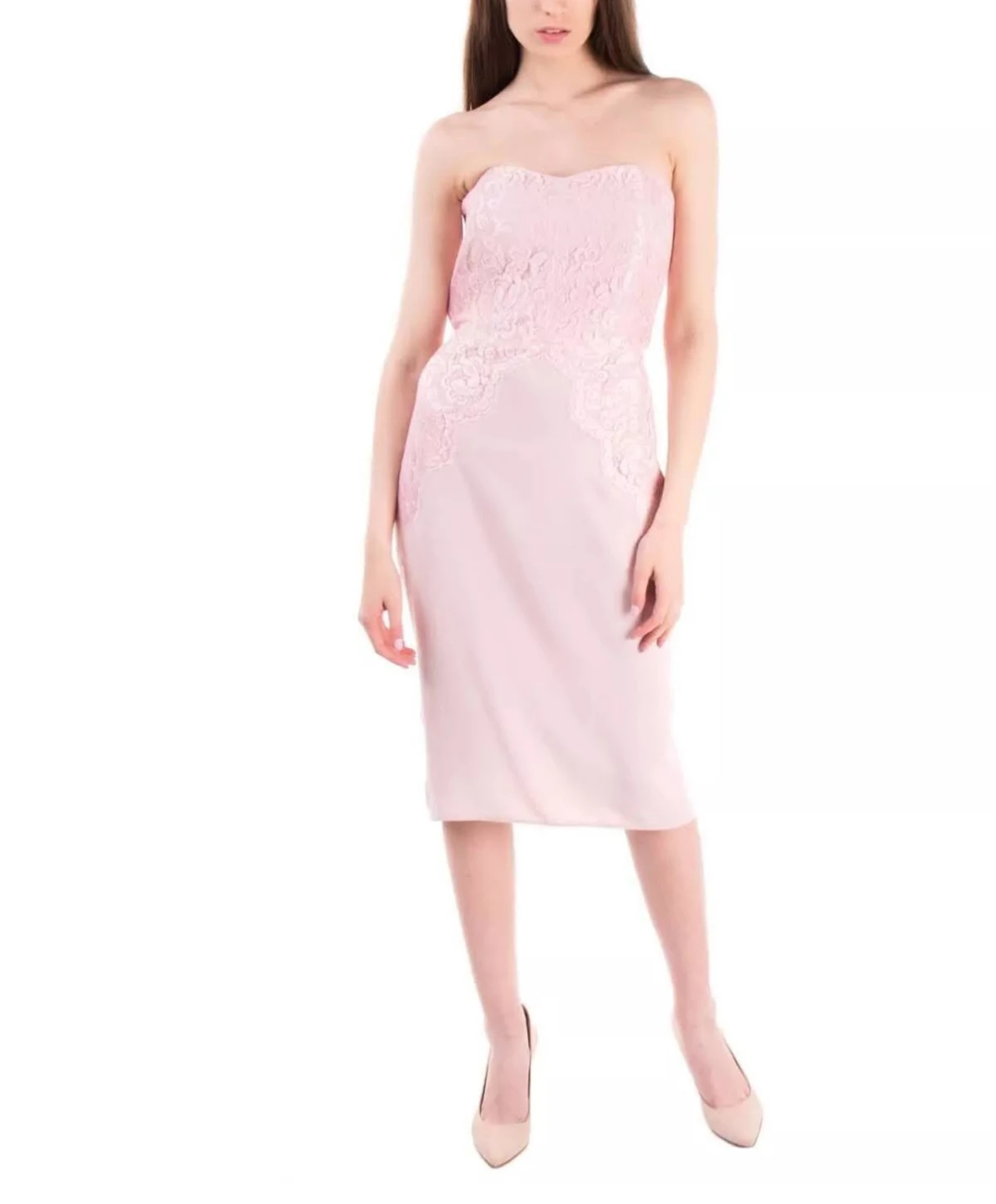 Rhea Costa Pink Lace Strapless Dress - photo 3