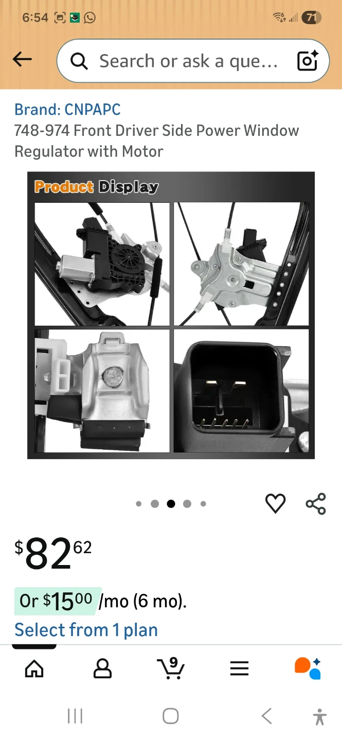 CNPAPC 748-974 Front Driver Side Power Window Regulator - photo 5
