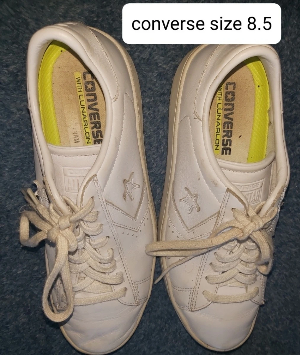 Converse White Leather Sneakers Size 8.5