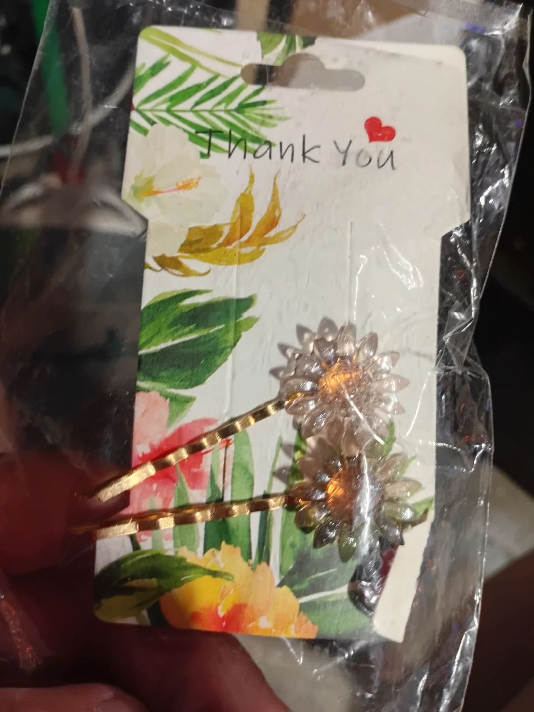 Flower Bobby Pins - Gold Tone